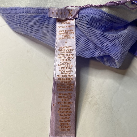 New Savage X Fenty curvy printed lace Brazilian rain tie dye panties size 1X - Picture 3 of 5